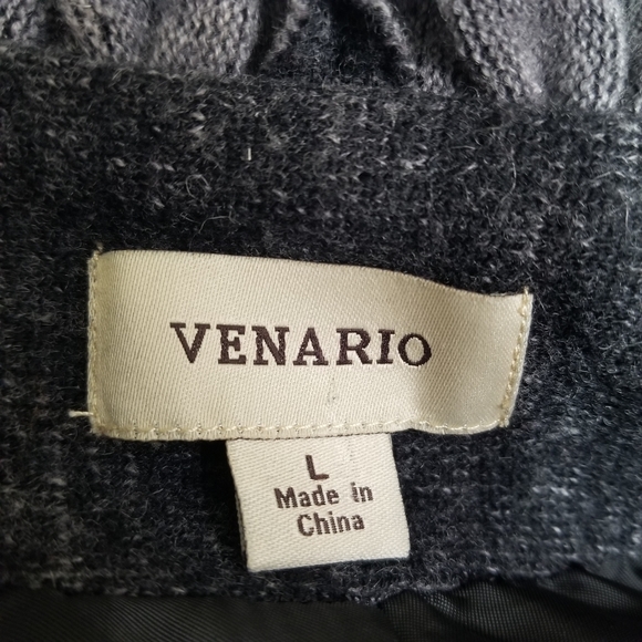 Venario ruffled charcoal gray sweater jacket Size Large - Picture 4 of 8